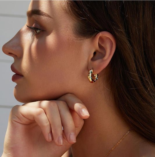 gold gem earrings